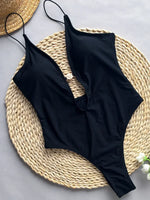 Tie Dye Deep V Neck Hollow Out One Piece Swimsuit Women Swimwear Female Backless Monokini High Cut Bather Bathing Suit Swim Lady