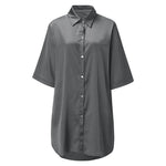 New Women's Solid Color Silky Comfortable Soft Pajamas Sexy Short Sleeve Nightshirt Smooth & Skin-Friendly Home Sleepwear Lounge
