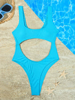 Sexy Tummy Cut Out Ribbed Backless One Piece Swimsuit Women Swimwear Female High Leg Cut Padded Bather Bathing Suit Swim K5263
