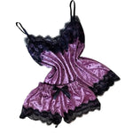 Summer Velvet Pyjamas Set for Women Sleepwear Sleeveless Straps Nightwear Lace Trim Cami Top and Shorts Sets Sexy Lingerie
