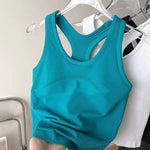 Women's One Piece Yoga Sports Vest Stretch I-Shaped Running Fitness Slimming Short Style Camisole Outerwear
