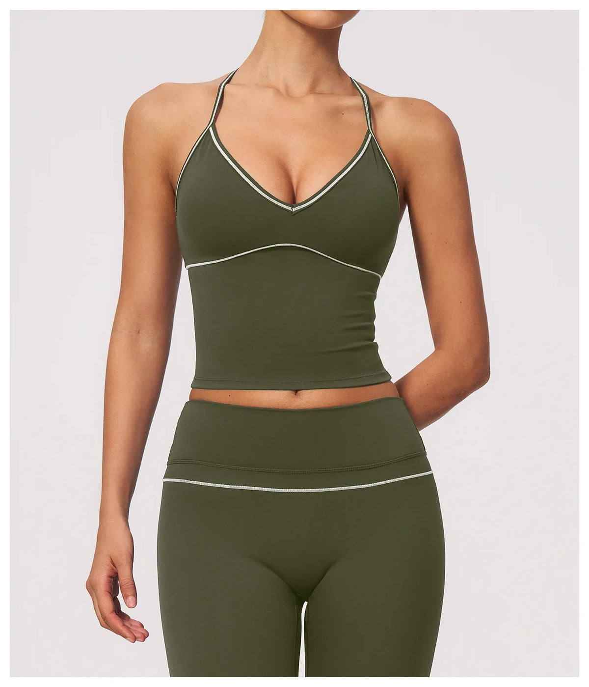 Summer Back I Shaped Sports Bra Sexy Deep V Neck Contrast Color Slimming Yoga Tank Top Outdoor Workout Fitness Gym Running Vest