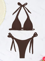 Triangle String Bikini 2026 Women Halter Swimsuit Solid Sexy Swimwear Female Bathers Bathing Swimming Swim Suit Beachwear