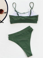 Bikini 2026 Sexy Solid High Waist Pleated Swimwear Swimsuit Women Bikinis Set Bathing Suit Beach Bikini Female Push Up Banadores