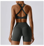 Crossed Shoulder Strap Yoga Bra Chest Pad Running Sports Bra Gym Top Women Stretch Pull Up Underwear Women Vest Fitness Tank Top