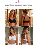 Black Mesh Jacquard Bra for Women Lightweight Sexy Everyday Underwear Adjustable Straps Rhinestone Bow B-E Cup
