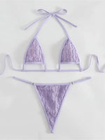 New Wrinkled Extreme Mini Micro Thong Bikini Women Swimwear Female Swimsuit Two-pieces Bikini set Bather Bathing Suit Swim K4827