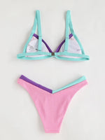 ZTVitality Contrast Binding Triangle Women's Swimsuit High Cut Sexy Bikini 2022 New Arrival Biquini Padded Bra Push Up Swimwear