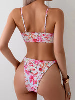 New Sexy Floral Print Bandeau Bikini 2026 Women Swimwear Female Swimsuit Two Pieces Thong Bikini Set Bather Bathing Suit Beach