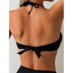 S - XL Metal Ring Halter Female Swimsuit High Waist Bikini Women Swimwear Two-Pieces Bikini Set Bather Bathing Suit Swim V6933