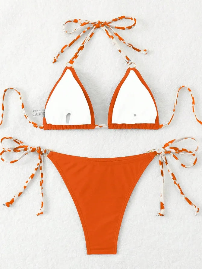 2026 String Triangle Bikini Women Sexy Swimwear Female Halter Swimsuit Solid Bathers Bathing Swimming Swim Suit Beachwear