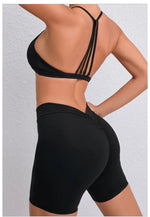 Women's 2-Piece Yoga Sets High Waist Seamless ShortsHip-Lifting & Backless Gym Leggings Quick Dry Workout Fitness Suits
