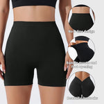 Seamless High Waisted Yoga Shorts From Europe And America Waist Tightening And Hip Lifting Fitness Pants Rear V-Waist