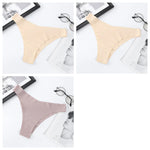 3Pcs/Set Women Ice Silk Panties V-Waist Low Rise Briefs Seamless Underwear Female Quick-Drying Underpants Sexy Lingerie S-L