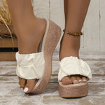 Leather Wedges Sandals for Women Summer Lightweight Chunky Platform Sandals Woman Plus Size Super High Heeled Shoes