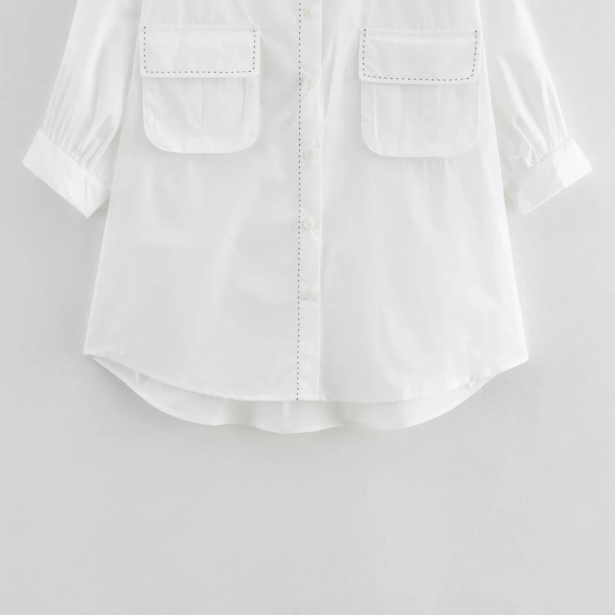 Women's Fashion Casual White Short Sleeve Shirt White Cotton Button Shirt Lapel Collar Half Sleeve Loose Fit Casual Blouse 8GDK