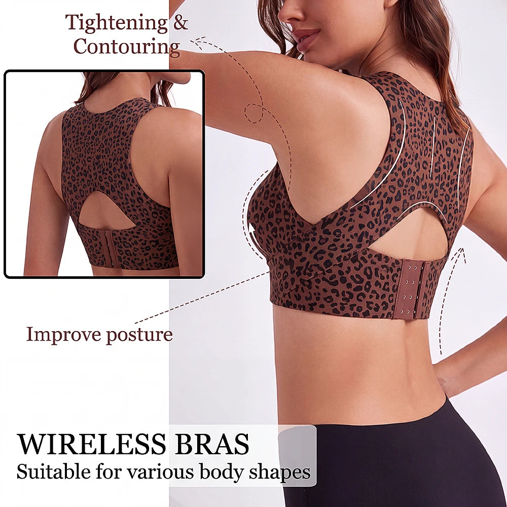 Women's Jelly Sports Bra Posture Correcting Breathable Supporting Anti-Sagging Lifting Soft Support Full Cup Yoga Daily Bra