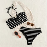 New Sexy Striped High Waisted Bikinis 2025 Swimsuits Women's Swimwear Female Beach Swim Wear Bathing Suits Brazilian Bikini Set