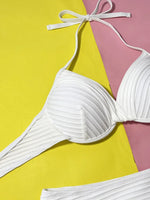 Underwired Bra Cup Halter High Waist Bikini Women Swimsuit Female Swimwear Two Pieces Bikini Set Push Up Bathing Suit Swim Lady