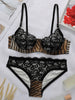 Women's sexy bra set 2-piece leopard print lace lingerie set European and American hot fashion style A3135