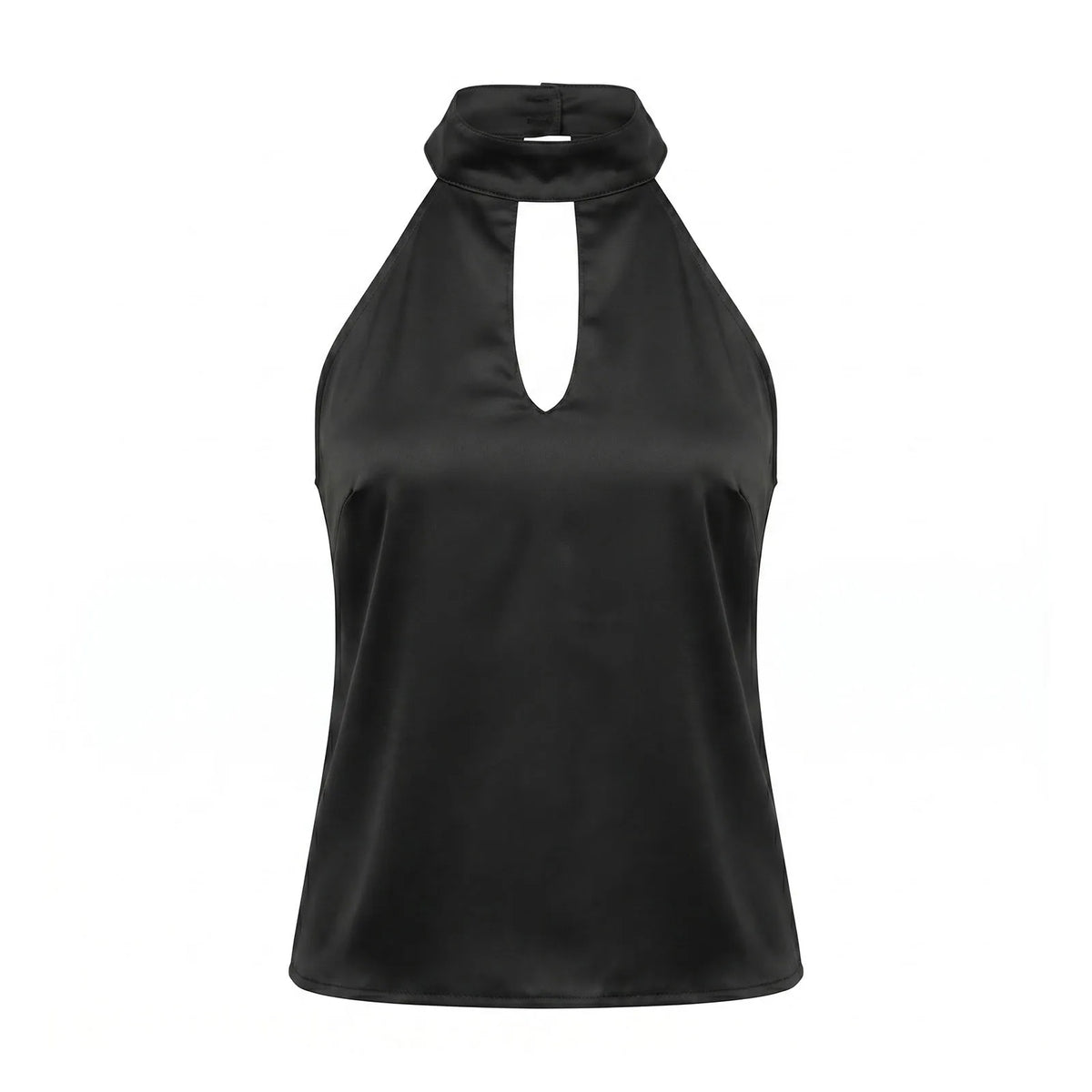 2026 Summer Women Satin Sleeveless Tops Solid Color Open Back Slim Fit Vest Party Daily Halter Cut Out Blouse Fashion
