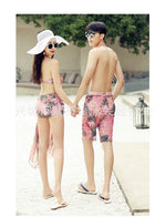 Swimsuit Fashionable Sweet Couple Swimsuit Bikini Three Piece Men's Beach Shorts