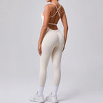 Women's Yoga Jumpsuits Sports Fitness Hip-lifting Cross Beauty Back Adjustable Straps One-piece Training Workout Gym Bodysuits