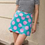Summer Women Mini Skirts Slim Fit Bodycon Short Skirt Dot Print Irregular Wrap Skirt Fashion Y2K Retro Mini Skirt Streetwear