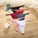 Women's Cotton Thong Sexy Thongs Women's Panties Set Solid Seamless Low Waist Underwear Female Underpants Intimates Lingerie