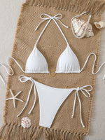 Triangle Halter String Thong Bikinis 2026 Women Sexy Swimsuit Solid Heart Swimwear Female Bathers Bathing Swimming Swim Suit