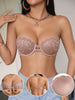 Women Lace Strapless Bra Front Closure Push-Up Brassiere Non-Slip Underwire Fashion Sexy Lingerie
