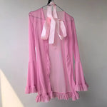 Fairy Lingerie Transparent Open Bra Erotic Ultra Sexy See Through Chemise Nightdress Women's Pajamas Delicate Sexy Nighty