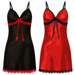 Women Sexy Sleepwear Sleeveless Nighties V-neck Nightgown Plus Size Nightwear Lace Nightdress Silk Satin Night Dress