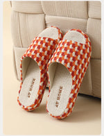 Breathable Cotton Linen Slippers For Women Men Summer Autumn House Shoes Anti-slip Keep Quiet Couples Home Floor Flax Slides