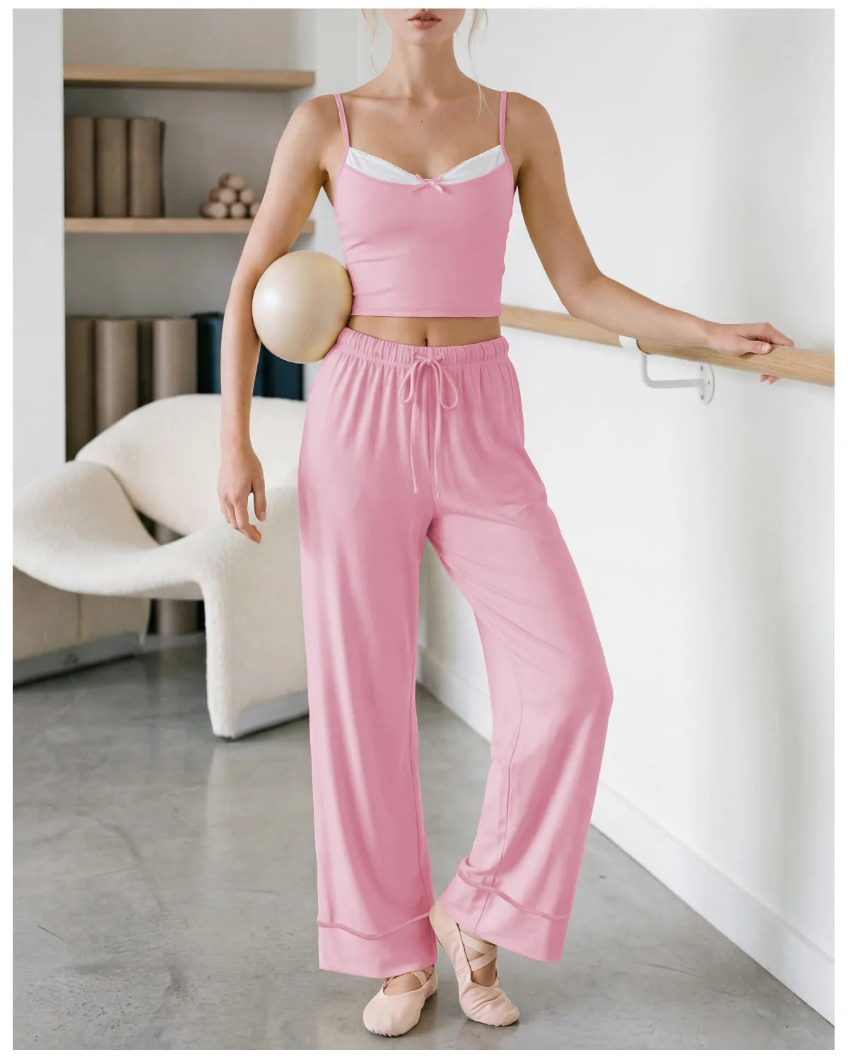 Women's Yoga Sets Yellow Patchwork Slimming Sports Tank Top Summer Gym Training Suit High Waist Wide Leg Pants Fitness Outfits