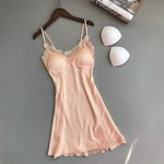 Sexy Pajamas Women's Silk Suspender Nightdress Ladies Spring And Summer Ice Silk Thin Halter Home Service Satin Night Dresses