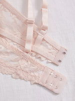 3PCS Lace Trim Women's underwear set Underwire Push up Bra for Women Bow & Rhinestone Comfort Daily Lingerie Set A B C Cup