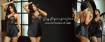 Women Sexy Satin Lace Nightdress Babydoll Lingerie V-Neck Sleeveless Sleepwear Pajama Dress
