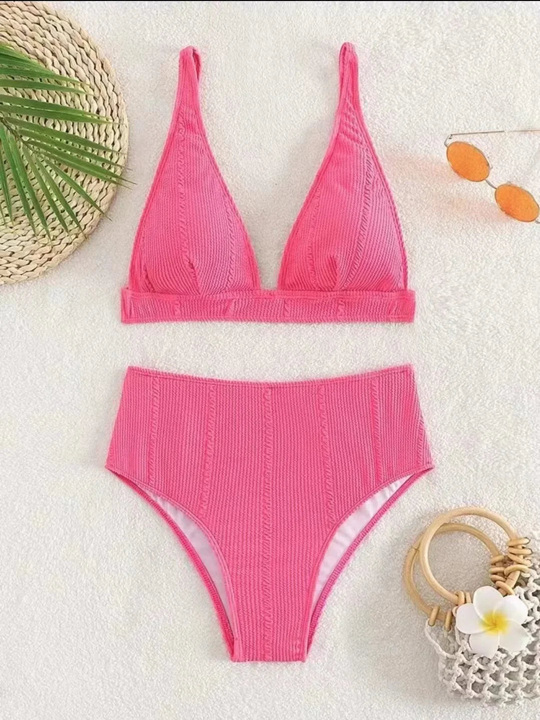 Sexy High Waisted Bikini 2025 Women Swimsuit Two Piece Swimwear Female White Bikinis SetSwim Bathing Suits Brazilian Biquini