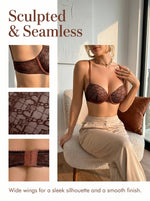 Women Chocolate Brown Lace Bra French Style Bralette Push Up Underwear sexy Lingerie MR3608
