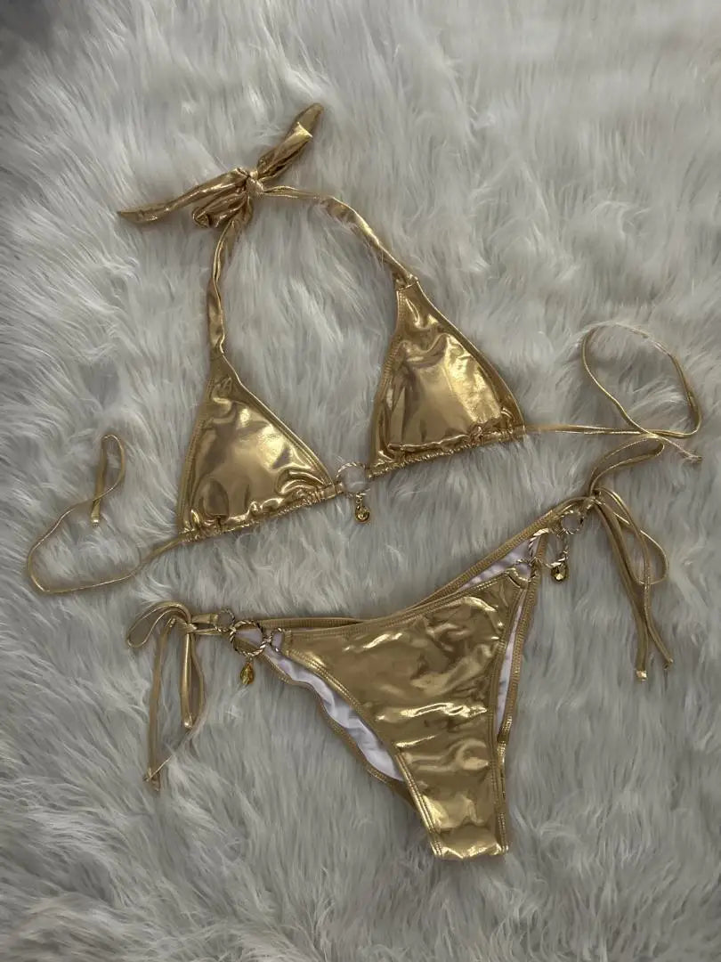 Sexy Red Bikini Set Women Luxury Metal Chains Rhinestone Diamond Push Up Micro Swimsuit Beach Bathing Suit Thong Swimwear 2026