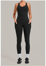 Women's Seamless Yoga Sets Sports Fitness Hip-lifting High Waist Pant Sleeveless Backless Suits Workout Running Leggings Sets