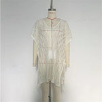 Sexy Short Sleeve Hollow Out Crochet Knitted Tunic Beach Cover Up Cover-ups Beach Dress Beach Wear Beachwear Female Women K6686
