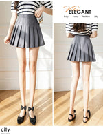 Women High Waist Pleated Skirt with Safety Shorts, Black A Line Mini Skort for Casual Office School Style Outfits