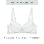 French Women's Push Up Hot Bra Unlined Lace Sheer Underwire Multiway Everyday Bra Polka Dot Unlined Minimizer 2024 OWD6103