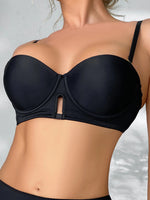 Smooth push-up soft underwire bra 1/2 cup side pull-in bra with rounded single bra