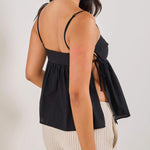 Summer Loose Women's Camisoles Stylish Solid Color Side Strap Spaghetti Straps Crop Tank Tops