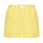 Teen Girls Plaid Shorts Elastic Waistband Pull-On Casual Lounge Summer Outfit Red Blue Color Women's Fashion