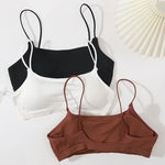 Women Low Back Crop Top Push Up Bras Seamless Underwear Thin Strap Camisole Sexy Lingerie Female Backless Bralette Tanks Top