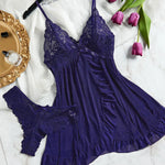 Plus Size Underwear For Women Sexy Thong Nightdress Sets Transparent Underpants A Set Of Female Lingerie Lace Panties Nightgowns